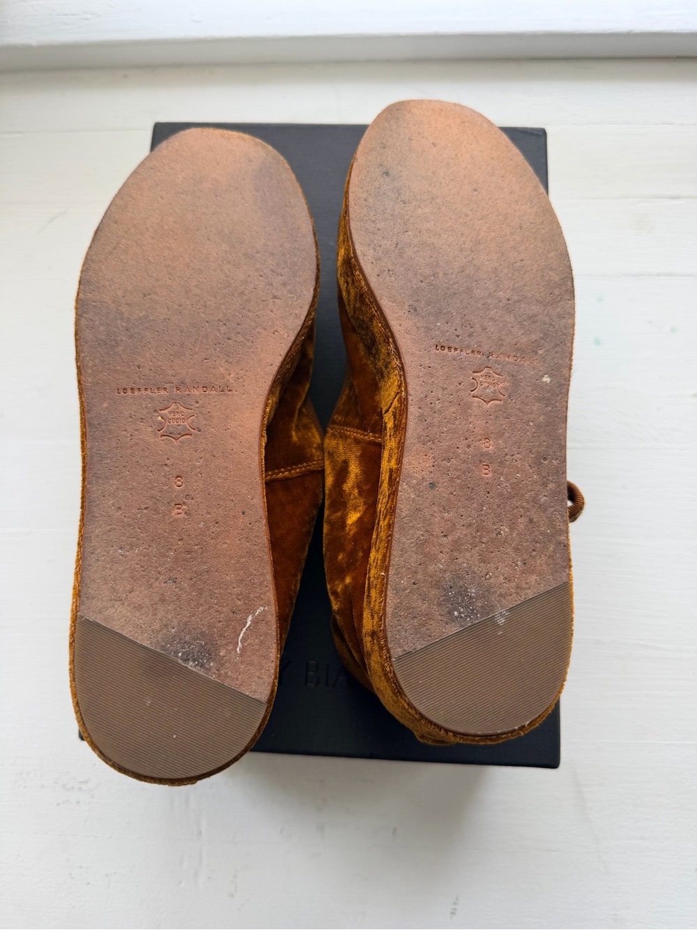 Loeffler Randall Rust Velvet Mary Jane Flats - Picture 2 of 3